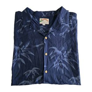 Vintage PARADISE FOUND Hawaiian Shirt NWT - Blue Bamboo Trees AOP Size 3XL